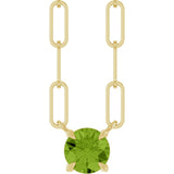 14K Yellow Natural Peridot 18" Necklace