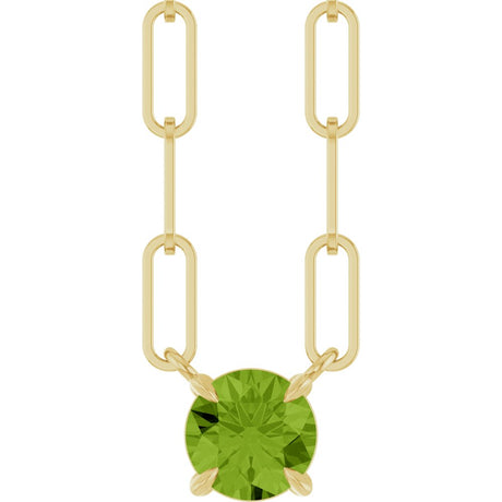 14K Yellow Natural Peridot 18" Necklace