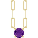 14K Yellow Gold Natural Amethyst 18" Necklace