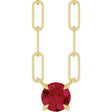 14K Yellow Gold Lab-Grown Ruby 18" Necklace