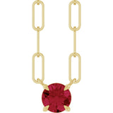 14K Yellow Gold Lab-Grown Ruby 18" Necklace