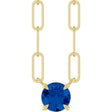 14K Yellow Lab-Grown Blue Sapphire 18" Necklace
