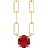 14K Yellow Lab-Grown Ruby 18" Necklace
