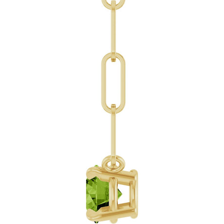 14K Yellow Natural Peridot 18" Necklace