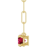 14K Yellow Gold Lab-Grown Ruby 18" Necklace