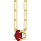 14K Yellow Lab-Grown Ruby 18" Necklace