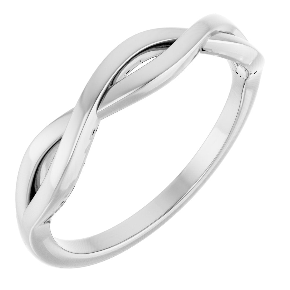 14K White Twisted Ring