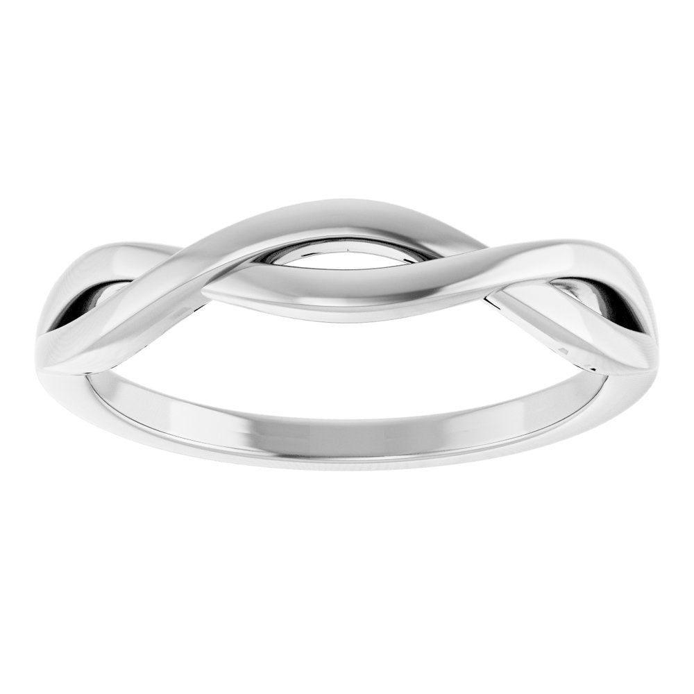 14K White Twisted Ring