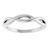 14K White Twisted Ring