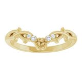 14K Yellow Gold  .04 CTW Natural Diamond Floral Contour Band