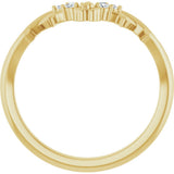 14K Yellow Gold  .04 CTW Natural Diamond Floral Contour Band