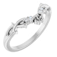 14K White Gold  .04 CTW Natural Diamond Floral Contour Band