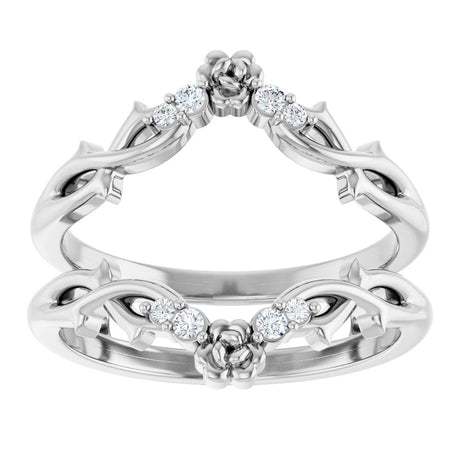 14K White .08 CTW Natural Diamond Ring Guard