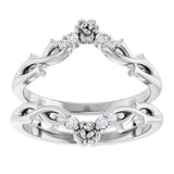 14K White .08 CTW Natural Diamond Ring Guard