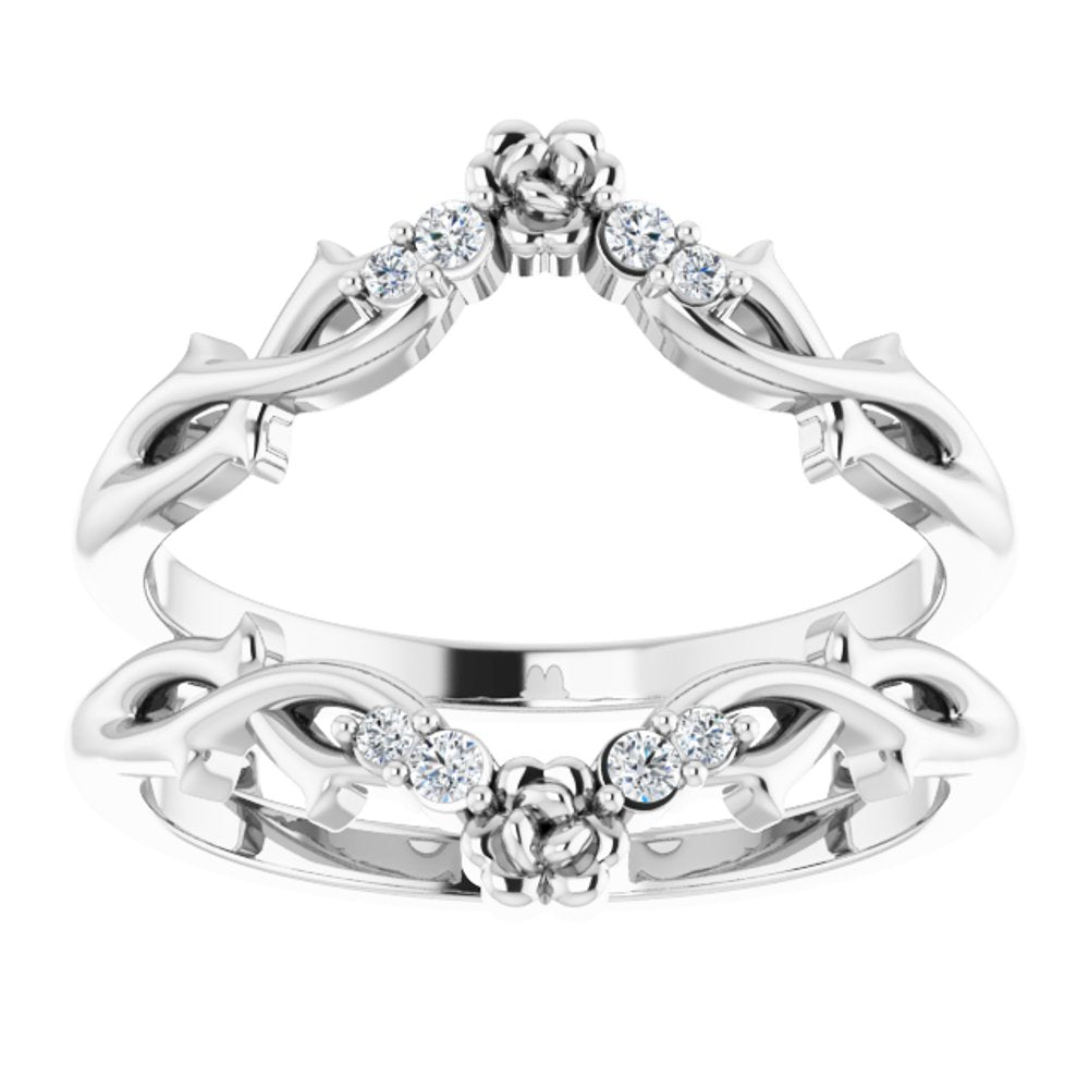 Platinum .08 CTW Natural Diamond Ring Guard