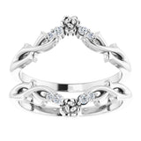 Platinum .08 CTW Natural Diamond Ring Guard