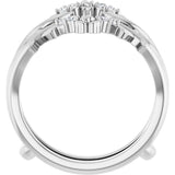 14K White .08 CTW Natural Diamond Ring Guard