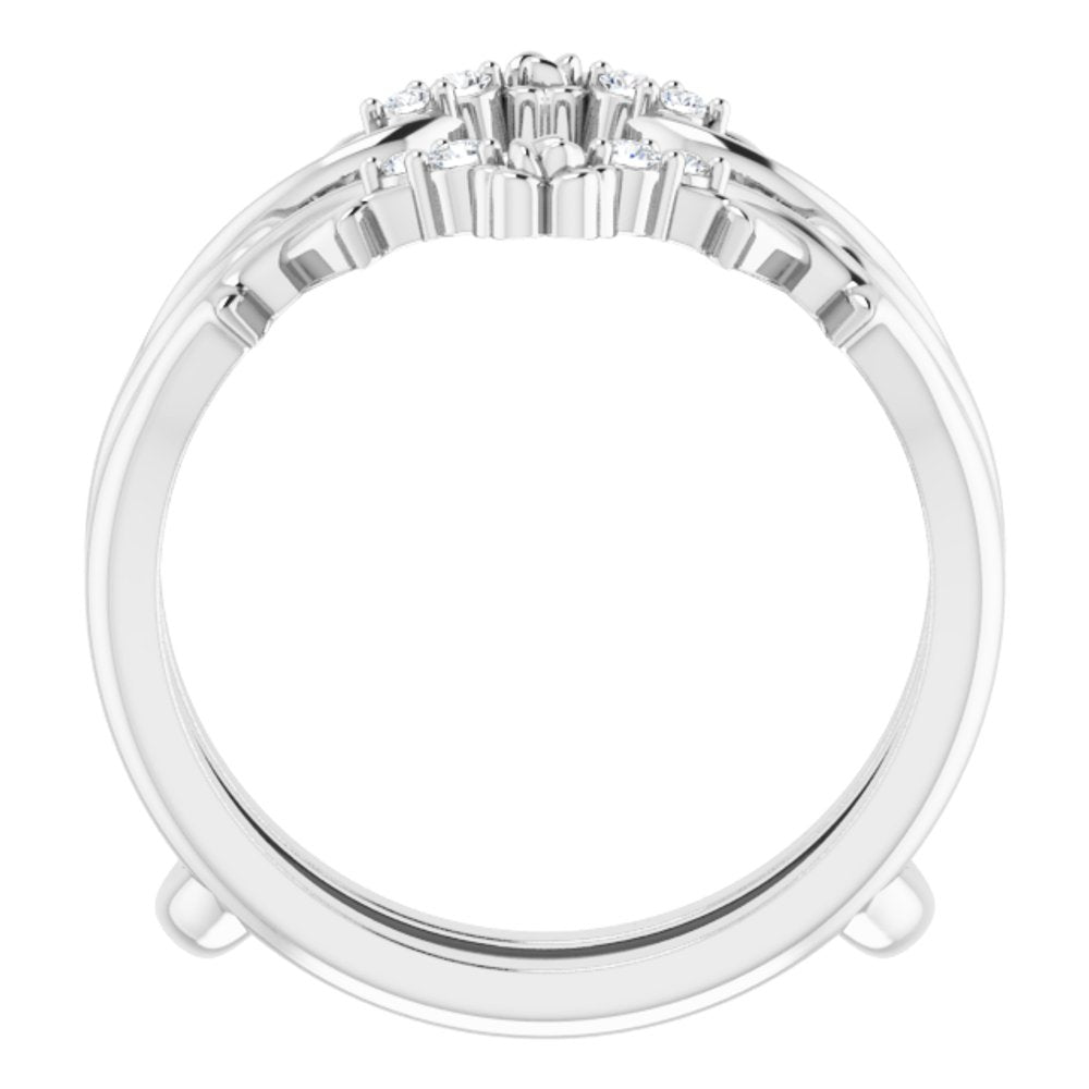 14K White .08 CTW Natural Diamond Ring Guard