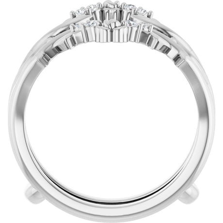 Platinum .08 CTW Natural Diamond Ring Guard