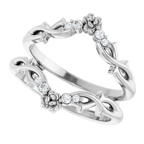 14K White .08 CTW Natural Diamond Ring Guard