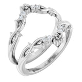 14K White .08 CTW Natural Diamond Ring Guard