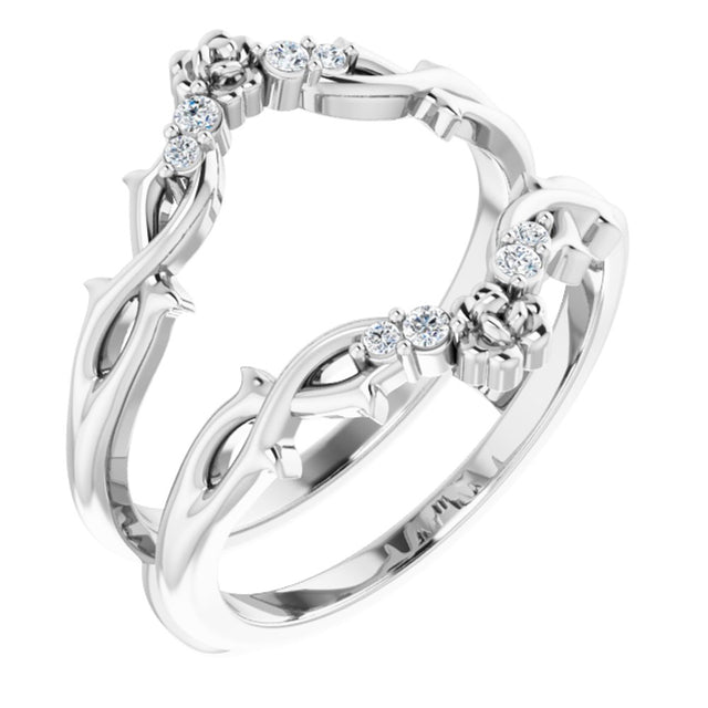 Platinum .08 CTW Natural Diamond Ring Guard