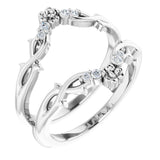 14K White .08 CTW Natural Diamond Ring Guard