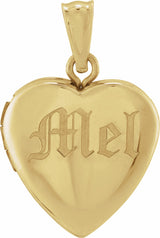 14K Yellow Heart Locket
