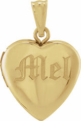 14K Yellow Gold Heart Locket