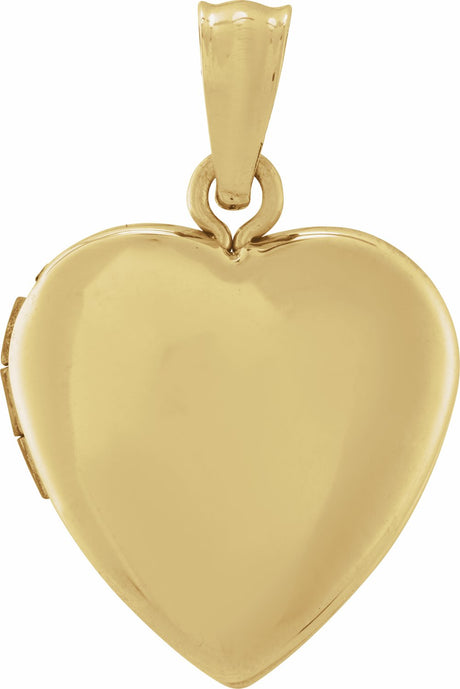 14K Yellow Gold Heart Locket