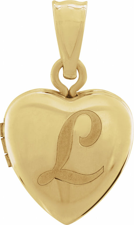 14K Yellow Gold Heart Locket