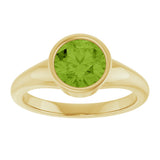 14K Yellow Gold Natural Peridot Ring