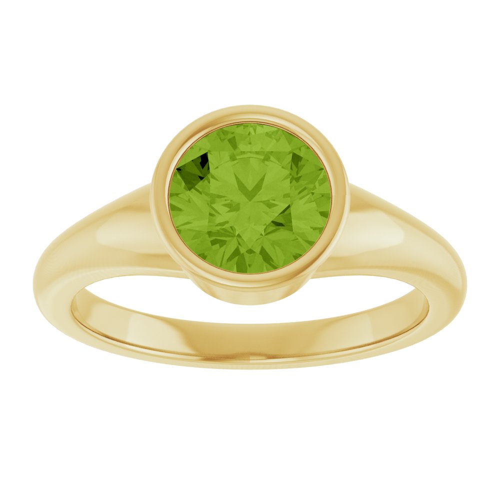 14K Yellow Natural Peridot Ring