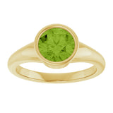 14K Yellow Natural Peridot Ring