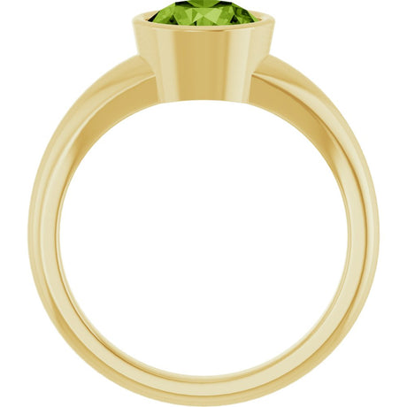 14K Yellow Gold Natural Peridot Ring