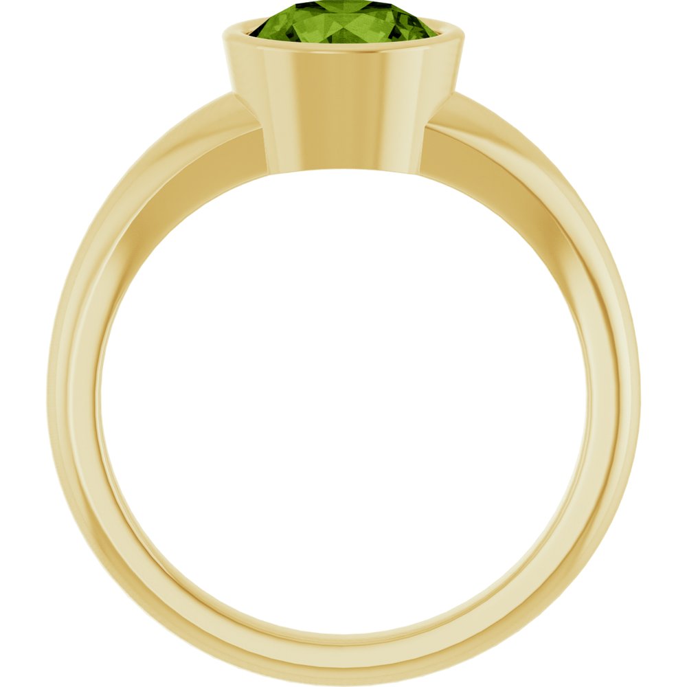 14K Yellow Natural Peridot Ring