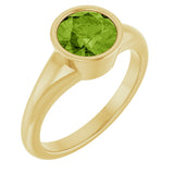 14K Yellow Natural Peridot Ring