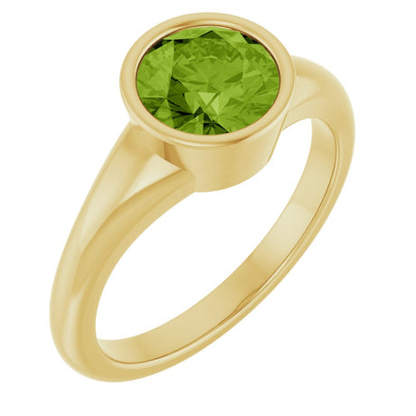 14K Yellow Natural Peridot Ring