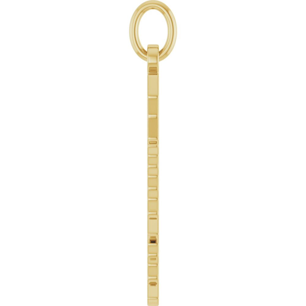 14K Yellow Gothic Gemini Pendant