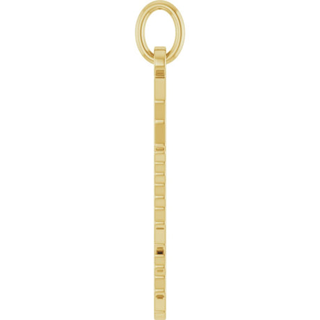 14K Yellow Gothic Gemini Pendant