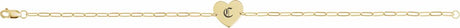 14K Yellow Gold Engravable Heart 7" Bracelet