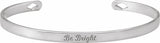 14K White Gold Engravable Pierced Diamond Cuff 7" Bracelet