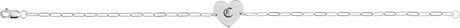 14K White Gold Engravable Heart 7" Bracelet