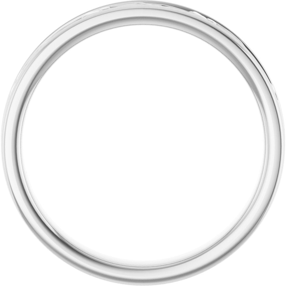 14K White Gold 2.3 mm Floral Flat Band Size 7 