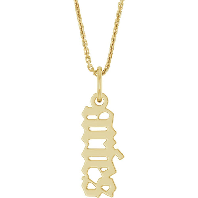 14K Yellow Gold Gothic Aries 18" Necklace