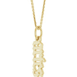 14K Yellow Gold Gothic Aries 18" Necklace