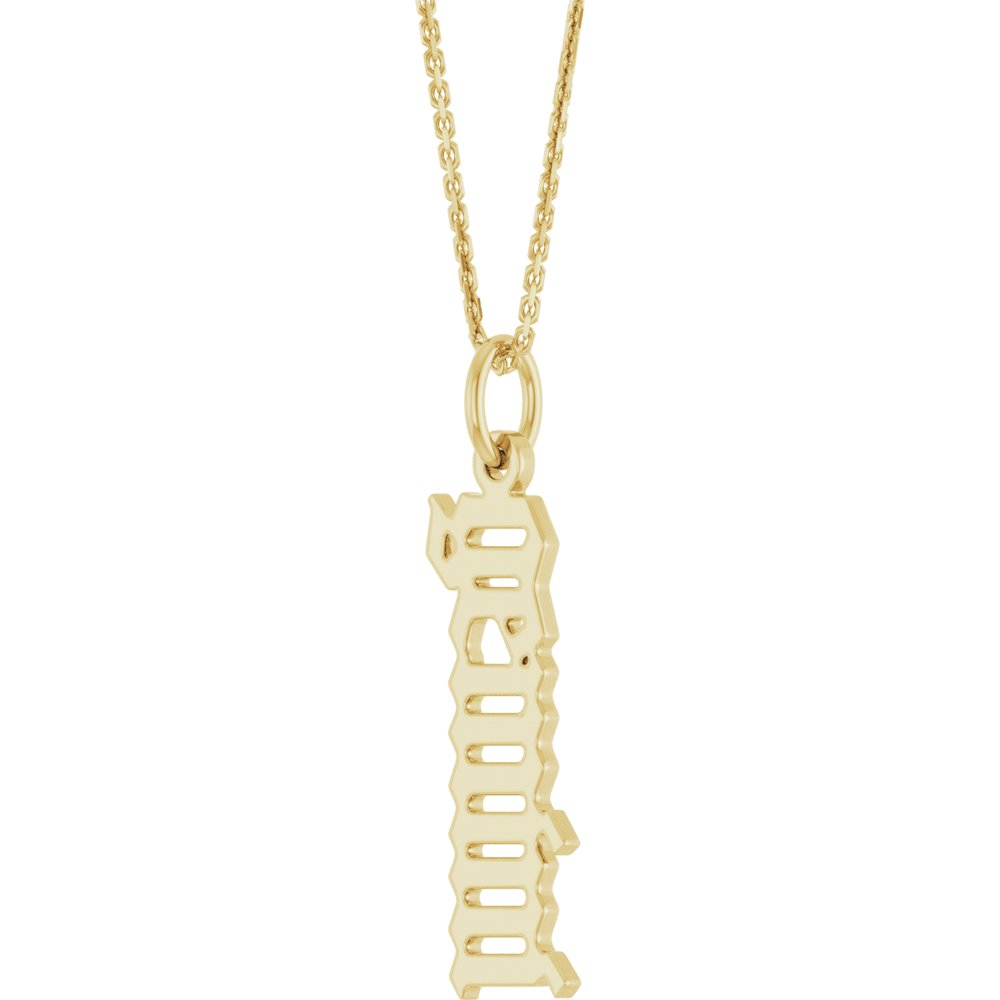 14K Yellow Gold Gothic Gemini 18" Necklace