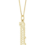 14K Yellow Gold Gothic Gemini 18" Necklace