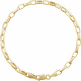 14K Yellow Gold 3.9 mm Puffed Oval Cable 7" Chain