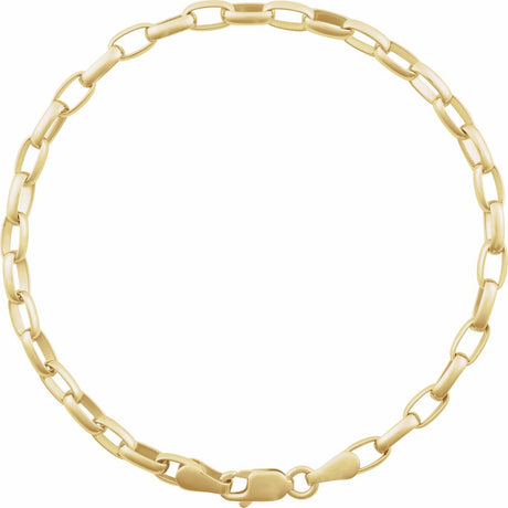 14K Yellow Gold 3.9 mm Puffed Oval Cable 7" Chain